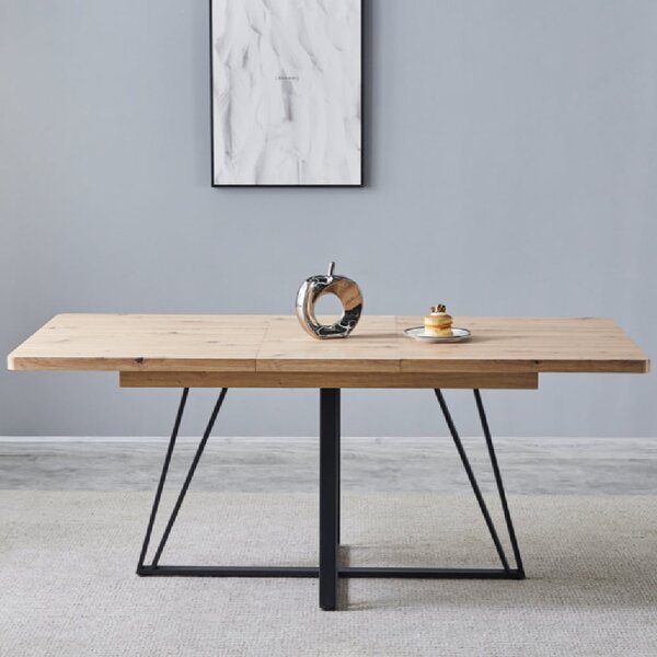 Charlotte Wooden Extending Dining Table In Oak