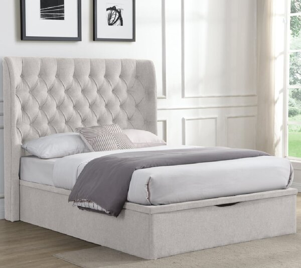 Colusa Fabric Ottoman Storage King Bed In Beige