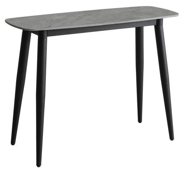 Solomona Ceramic Rectangular Console Table In Ruibei Grey