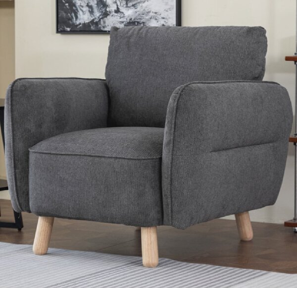 Gunnison Fabric 1 Seater Sofa In Dark Grey