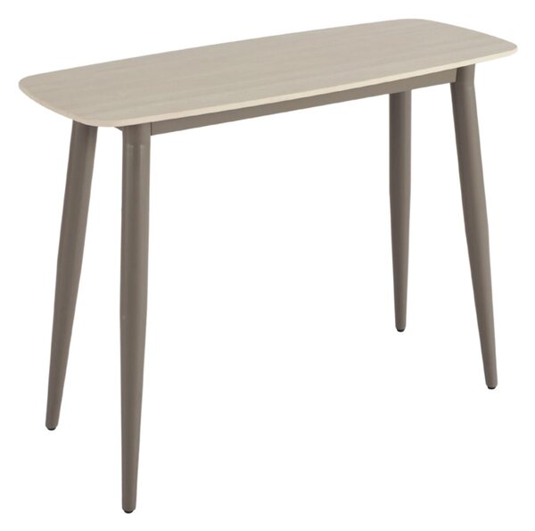 Solomona Ceramic Rectangular Console Table In Matt Latte