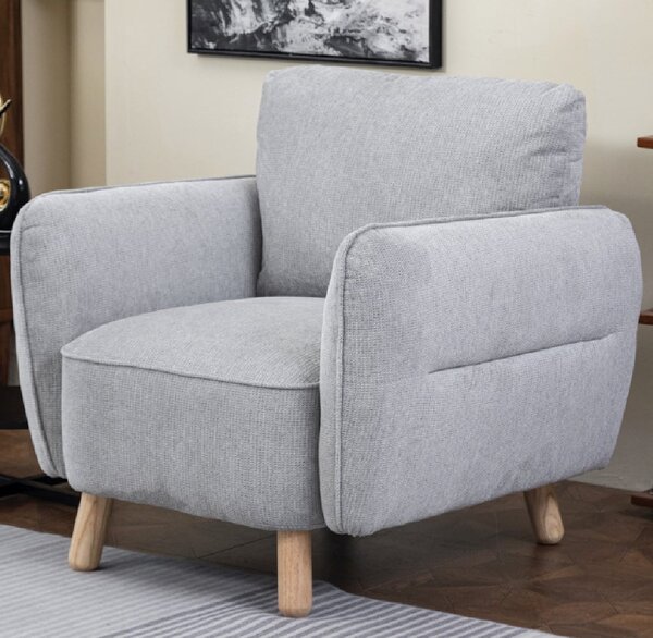 Gunnison Fabric 1 Seater Sofa In Light Grey