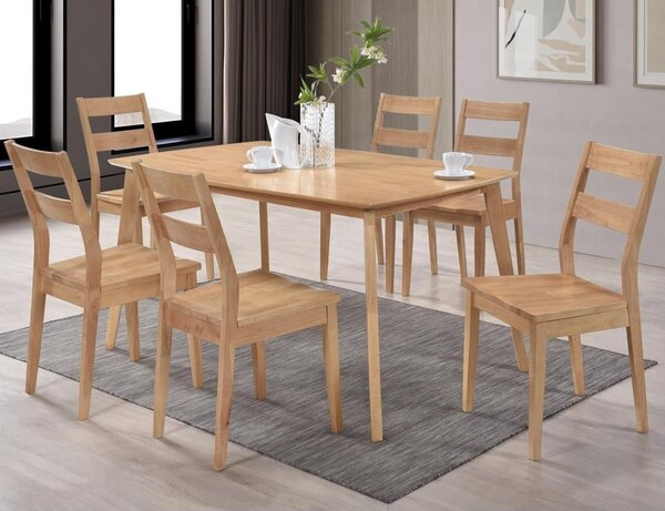 Jerome Large Wooden Dining Table With 6 Chairs In Oak