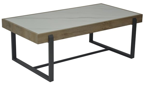 Hanover Sintered Stone Coffee Table With Gun Grey Metal Frame