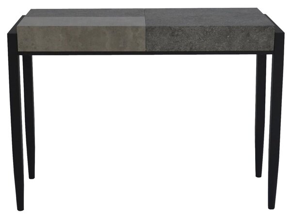 Vermillion Wooden Console Table With Metal Legs In Dark Concrete