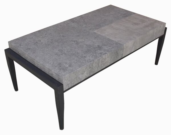 Vermillion Wooden Coffee Table With Metal Legs In Dark Concrete