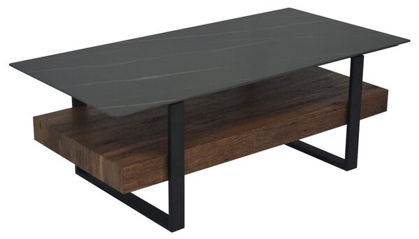 Melbourne Sintered Stone Coffee Table With Brown And Black Frame