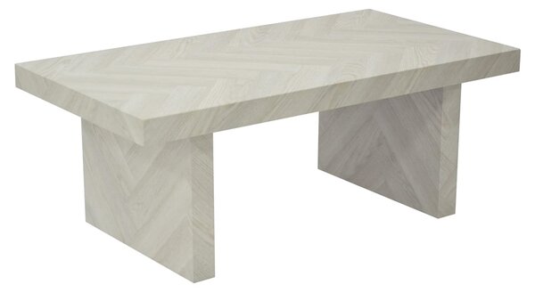 Coralville Wooden Rectangular Coffee Table In Herringbone Light