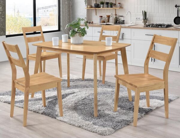 Jerome Small Wooden Dining Table With 4 Chairs In Oak