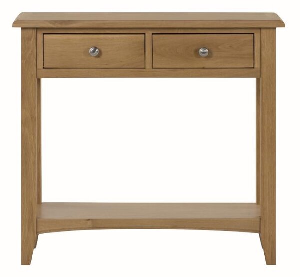 Kamiah Wooden Console Table With 2 Drawers In Oak
