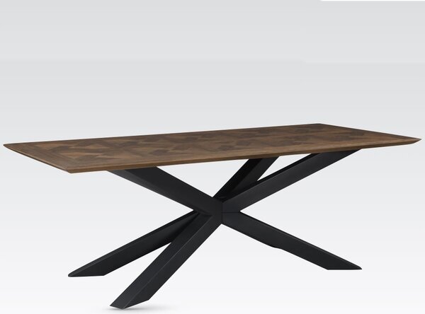 Narva Large Parquet Wooden Dining Table In Walnut