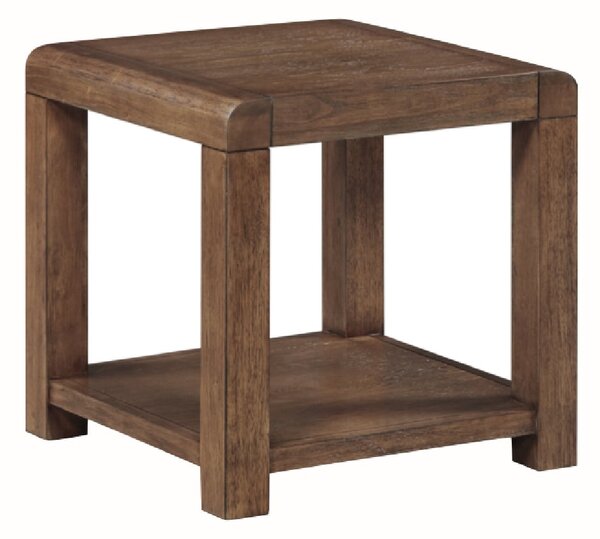 Ontario Wooden Square End Table In Dark Oak