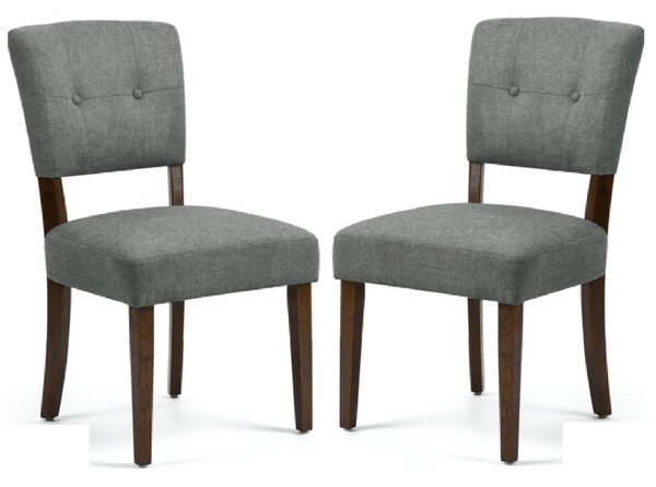 Ontario Grey Fabric Dining Chairs In Pair