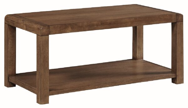 Ontario Wooden Coffee Table With Shelf In Dark Oak