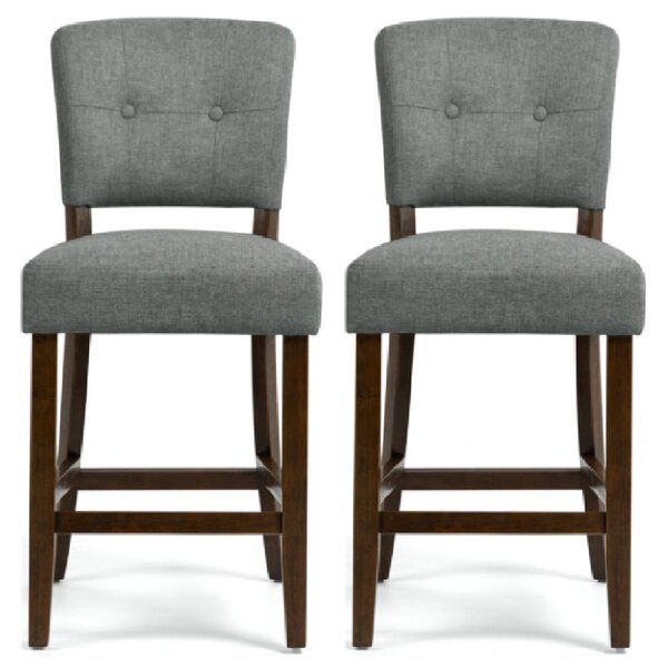 Ontario Grey Fabric Bar Chairs In Pair