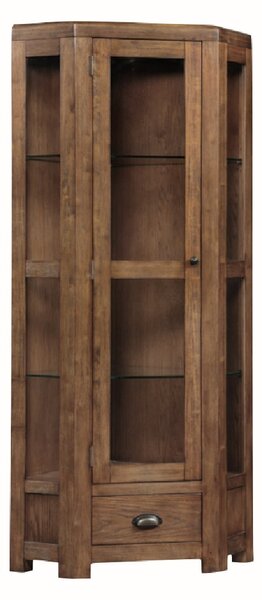 Ontario Wooden Corner Storage Cabinet With 1 Door In Dark Oak