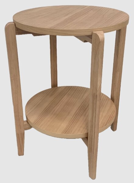 Adrian Wooden Round Side Table In Natural