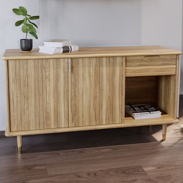 Rumbek Wooden Sideboard With 2 Doors 1 Drawer In Natural
