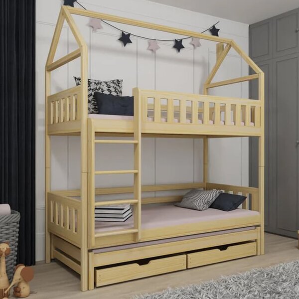 Irmo Wooden Bunk Bed And Trundle Without Mattress In Pine