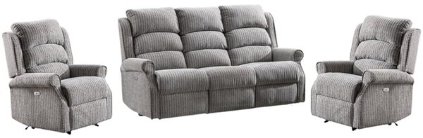 Warth Fabric Electric Recliner 3+1+1 Seater Sofa Set In Latte