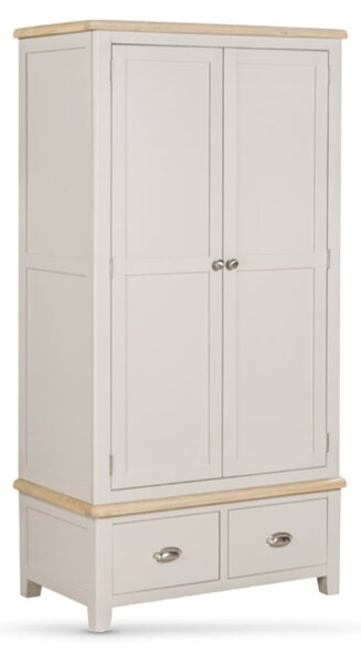 Waldorf Wooden Wardrobe With 2 Doors 2 Drawers In Oak And White
