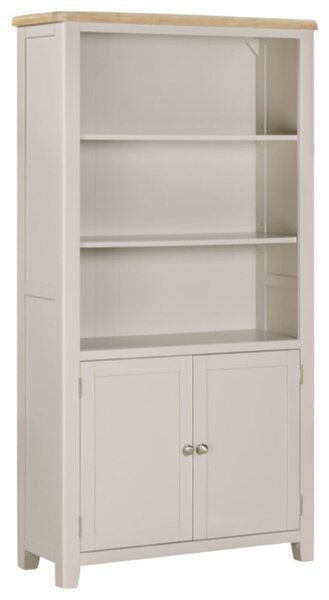 Waldorf Wooden Bookcase With 2 Doors In Oak And White