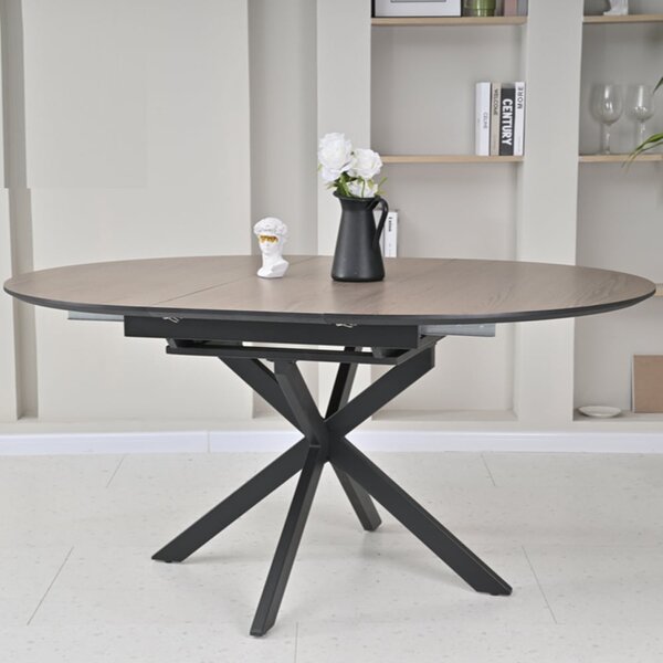 Irmo Wooden Round Extending Dining Table In Ashen Oak