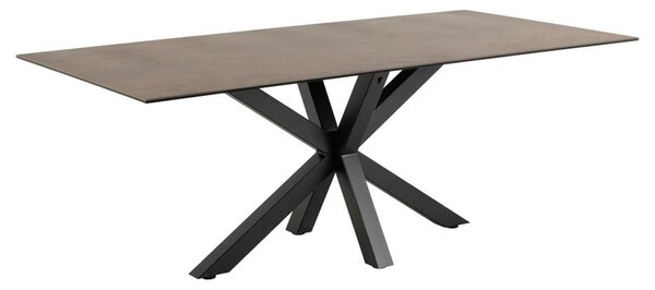 Hyeres Large Ceramic Dining Table In Rusty Brown Lemco