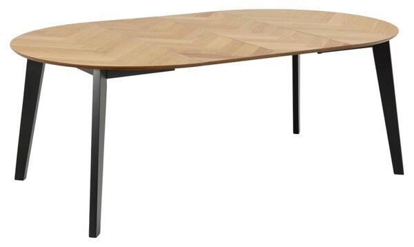Garner Wooden Extending Dining Table In Oak And Black