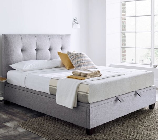 Kirkland Fabric Ottoman Storage Double Bed In Grey