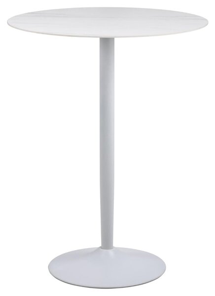 Macon Ceramic Bar Table With Steel Base In White Unico