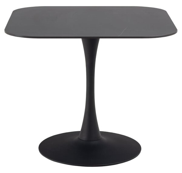 Macon Ceramic Square Dining Table In Matt black Grantham