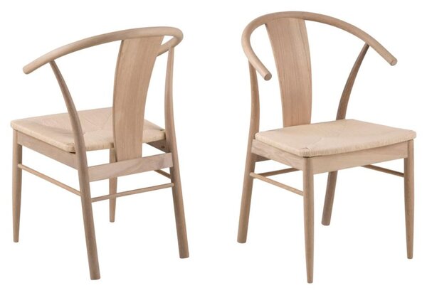 Sturgis Off White Oak Wooden Dining Chairs In Pair