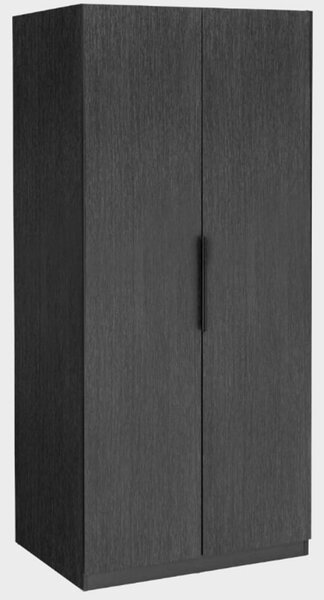 Lucca Wooden Wardrobe With 2 Doors In Black
