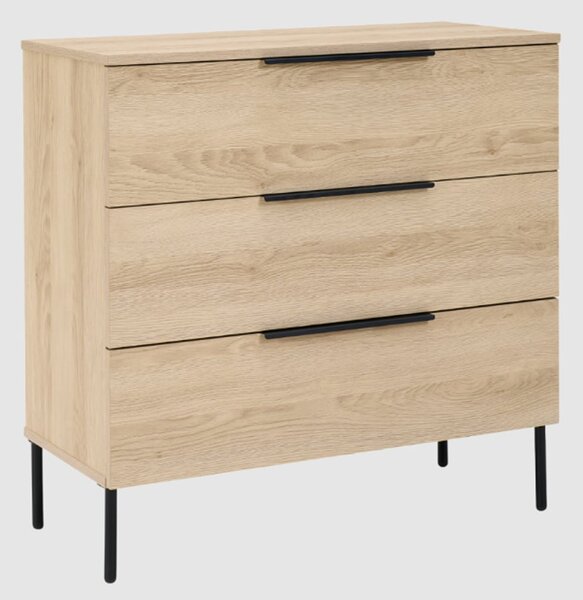Lucca Wooden Chest Of 3 Drawers In Oak
