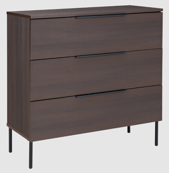 Lucca Wooden Chest Of 3 Drawers In Espresso