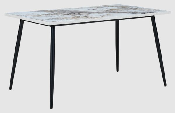 Hobart Small Wooden Dining Table In Pandora Marble Effect