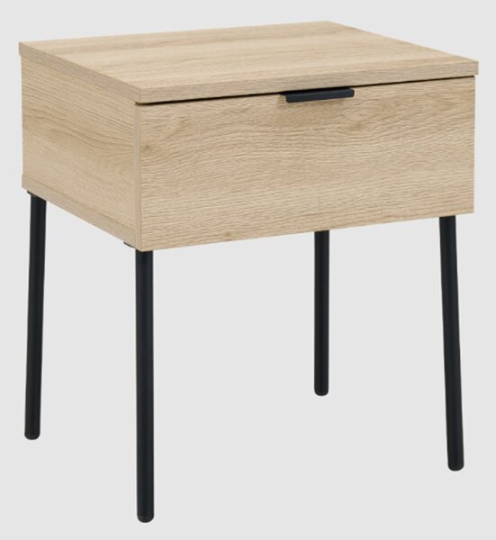 Lucca Wooden Bedside Cabinet With 1 Drawer In Oak