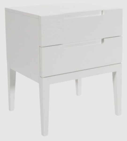 Orillia Wooden Bedside Cabinet With 2 Drawers In White