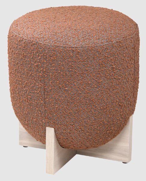 Wichita Fabric Stool With White Wash Leg Base In Burnt Orange