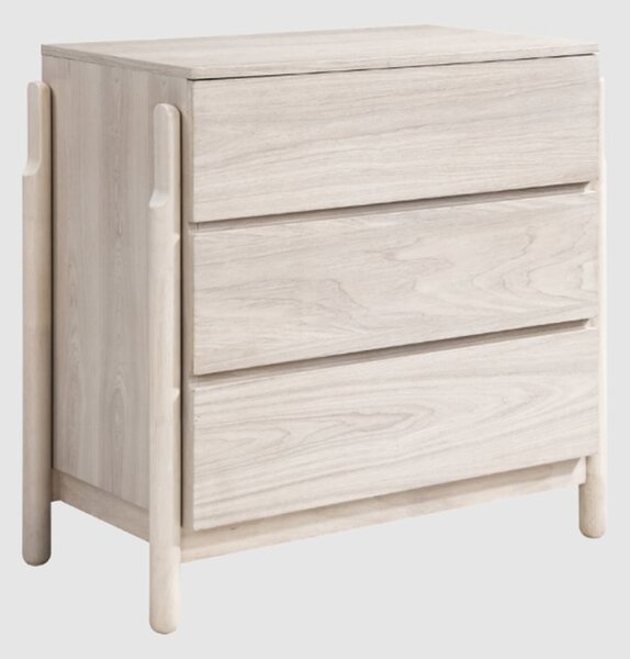 Wichita Wooden Chest Of 3 Drawers In White Wash Oak
