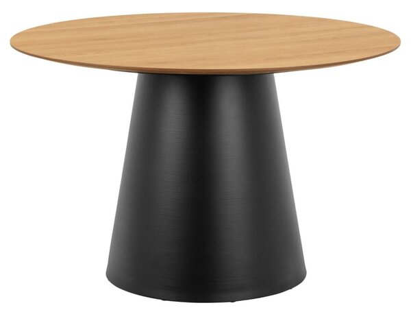 Stanford Wooden Dining Table With Black Base In Matt Oak