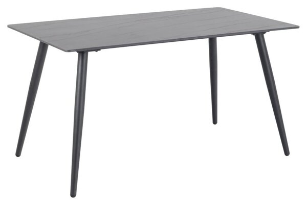 Waukee Ceramic Dining Table With Matt Black Legs In Black Grantham