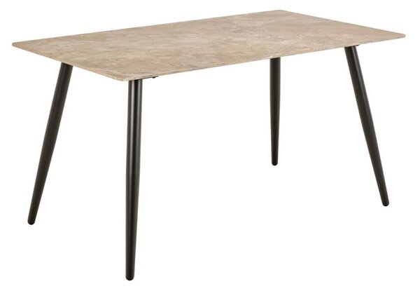 Waukee Ceramic Dining Table With Matt Black Legs In Brown Aberta