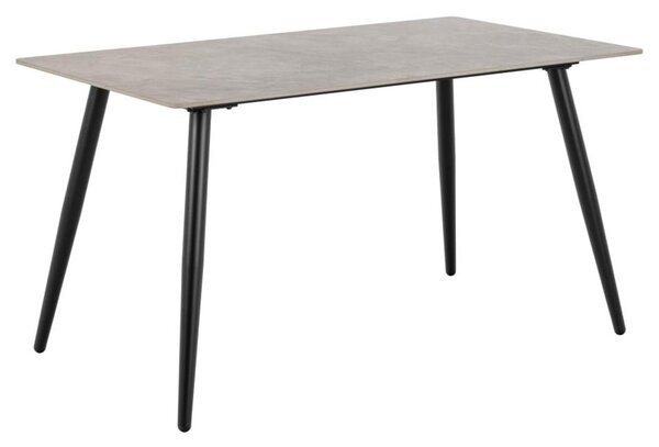 Waukee Ceramic Dining Table With Matt Black Legs In Grey Batis