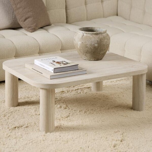 Schijndel Wooden Rectangular Coffee Table In Travertine