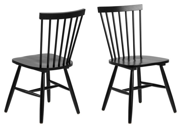 Roswell Black Wooden Dining Chairs In Pair