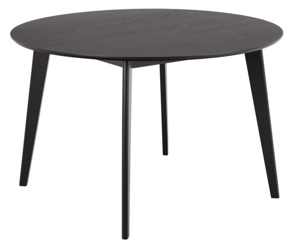 Reims Wooden Round Dining Table In Matt Black