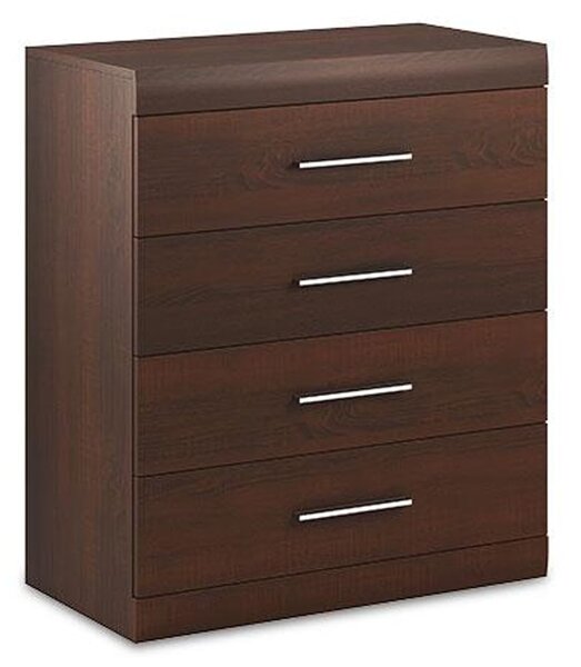 Bordon Wooden Chest Of 4 Drawers In Chocolate Oak
