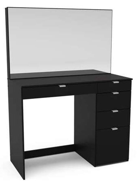 Albion Wooden Dressing Table With Mirror And 5 Drawers In Black